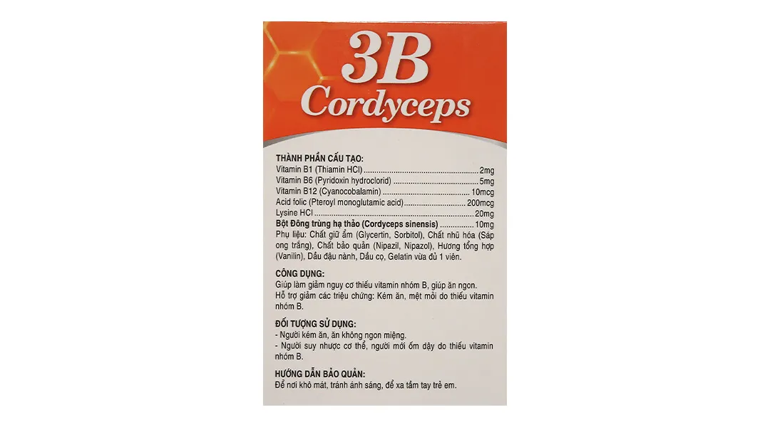 3B Cordyceps hộp 100 viên 4