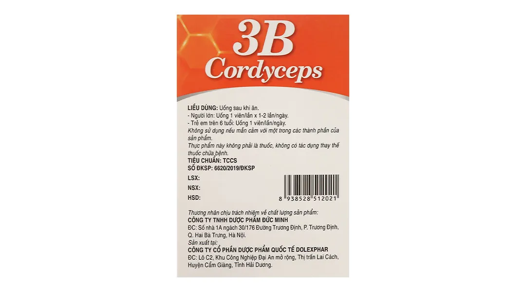 3B Cordyceps hộp 100 viên 5