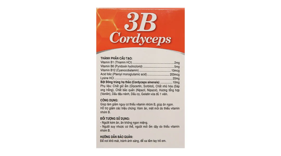 3B Cordyceps hộp 100 viên 6