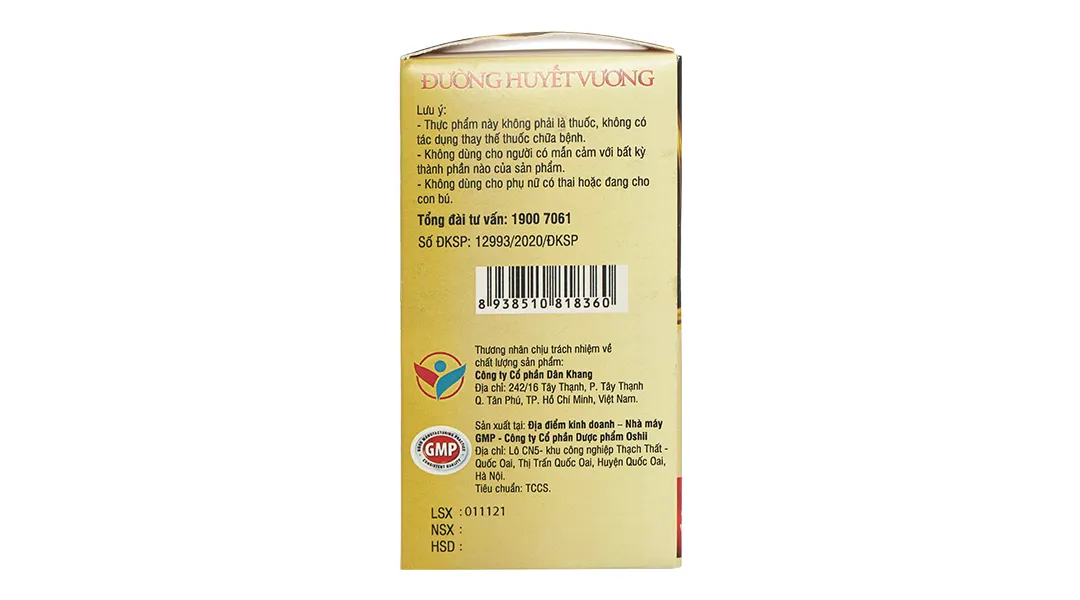 Đường Huyết Vương Dân Khang hộp 30 viên 5