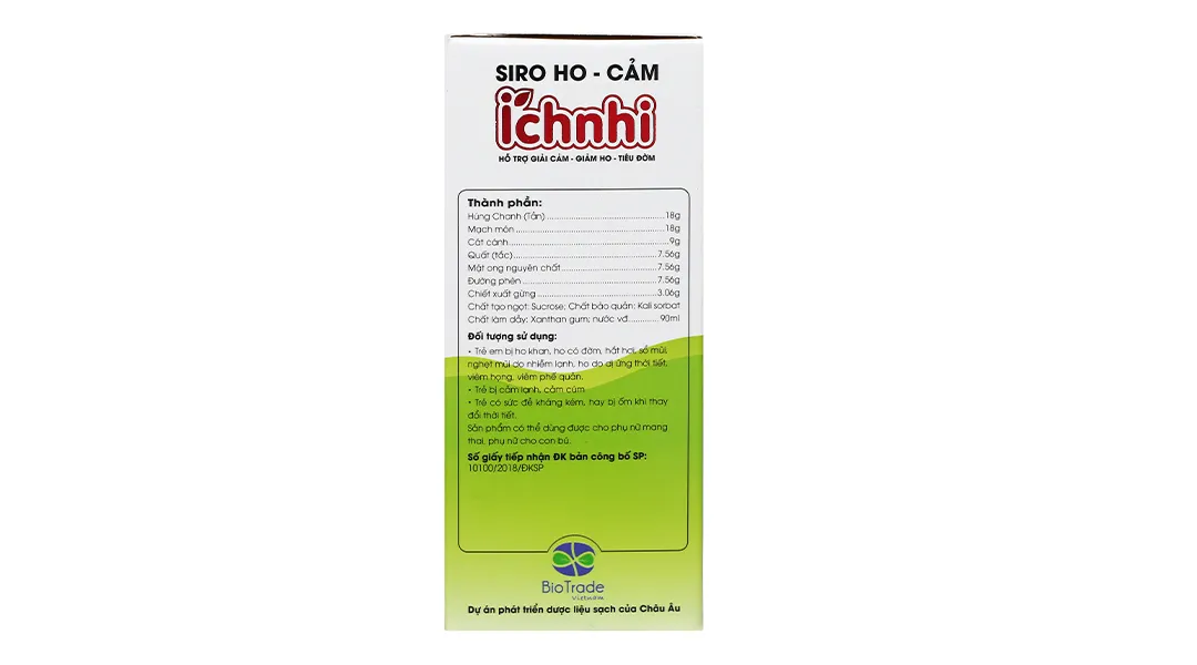 Thực phẩm bảo vệ sức khoẻ: Siro Ho - cảm Ích Nhi 12