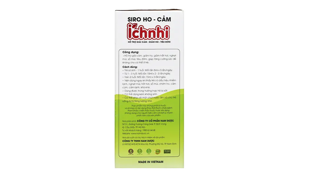 Thực phẩm bảo vệ sức khoẻ: Siro Ho - cảm Ích Nhi 11