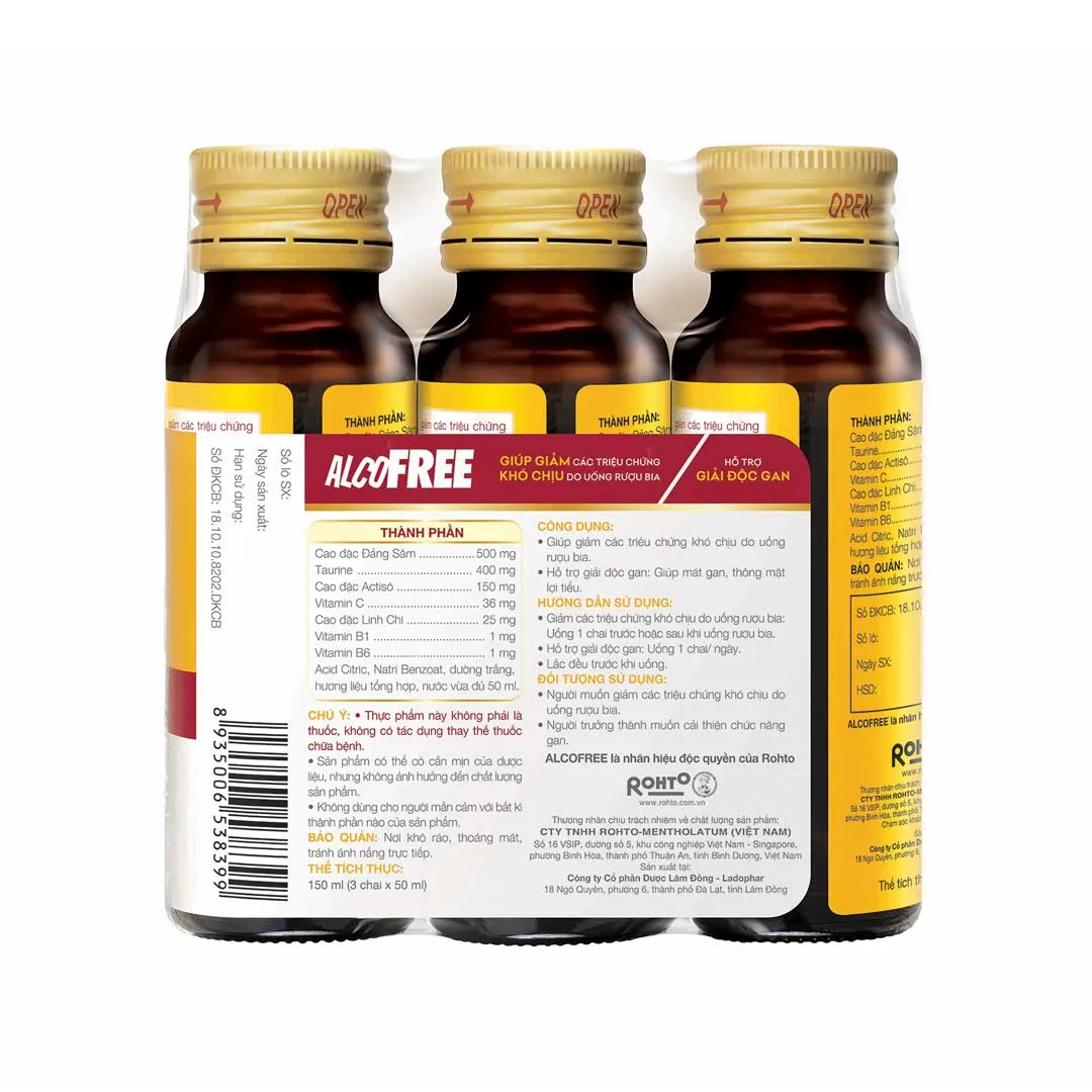 [HSD 01/2027] Bộ 3 Chai Thực Phẩm Bảo Vệ Sức Khỏe Alcofree 2