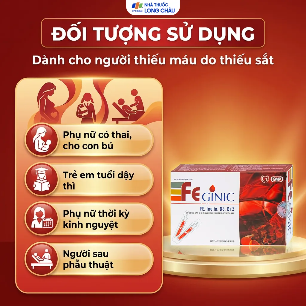 ỐNG UỐNG BỔ SUNG SẮT FEGINIC 4X5 ỐNG 5ML 4