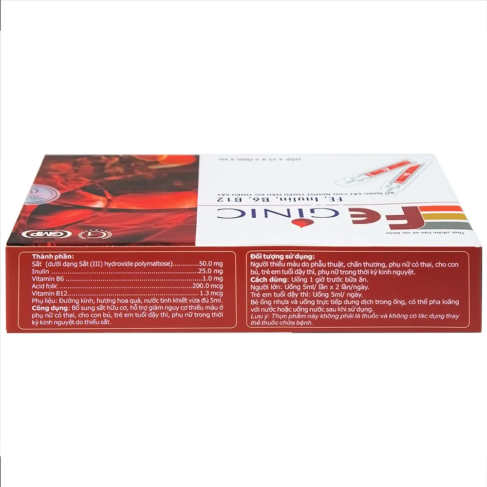 ỐNG UỐNG BỔ SUNG SẮT FEGINIC 4X5 ỐNG 5ML 7