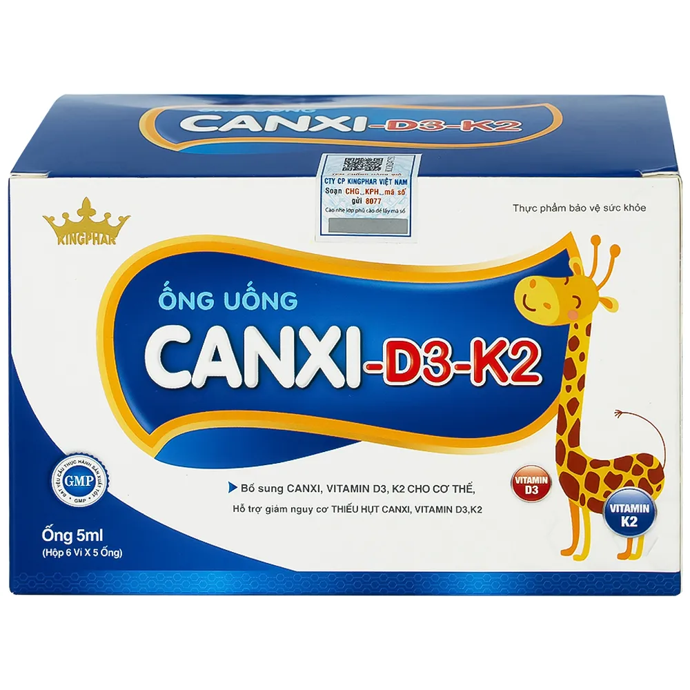 ỐNG UỐNG CANXI-D3-K2 KINGPHAR 6X5 ỐNG 7