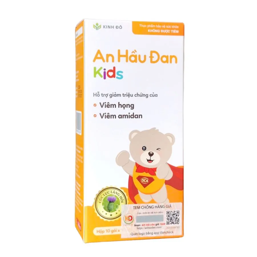 An Hầu Đan Kids giảm triệu chứng viêm họng, viêm amidan (Hộp 10 gói) 2
