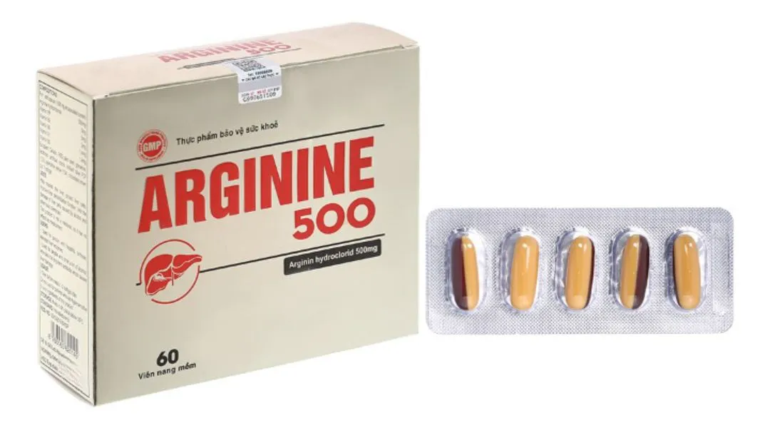 Arginine 500 bổ gan, hỗ trợ bảo vệ tế bào gan hộp 60 viên 2