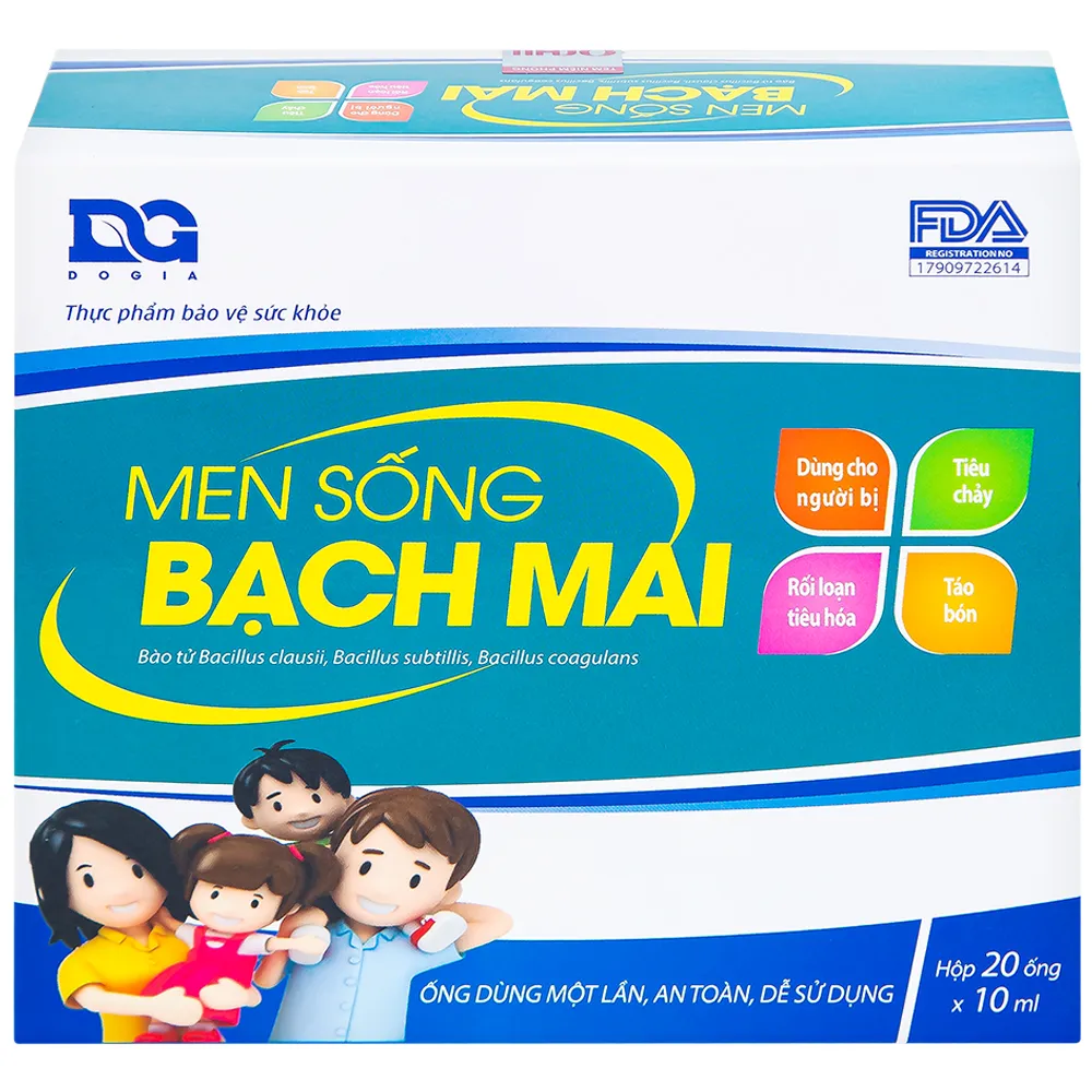 BỔ SUNG LỢI KHUẨN ĐƯỜNG TIÊU HÓA MEN SỐNG BẠCH MAI DG 20 ỐNG X 10ML 2