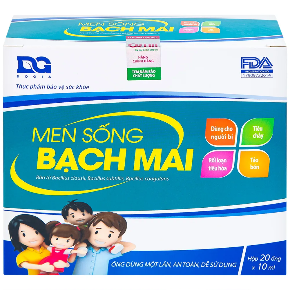 BỔ SUNG LỢI KHUẨN ĐƯỜNG TIÊU HÓA MEN SỐNG BẠCH MAI DG 20 ỐNG X 10ML 3