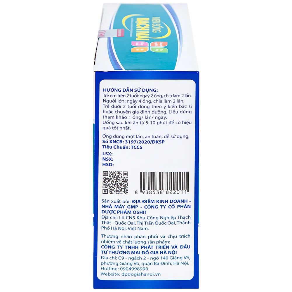 BỔ SUNG LỢI KHUẨN ĐƯỜNG TIÊU HÓA MEN SỐNG BẠCH MAI DG 20 ỐNG X 10ML 5