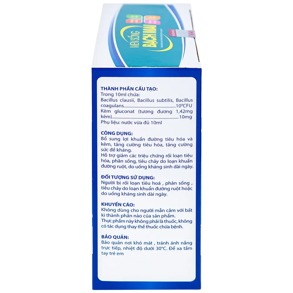 BỔ SUNG LỢI KHUẨN ĐƯỜNG TIÊU HÓA MEN SỐNG BẠCH MAI DG 20 ỐNG X 10ML 6