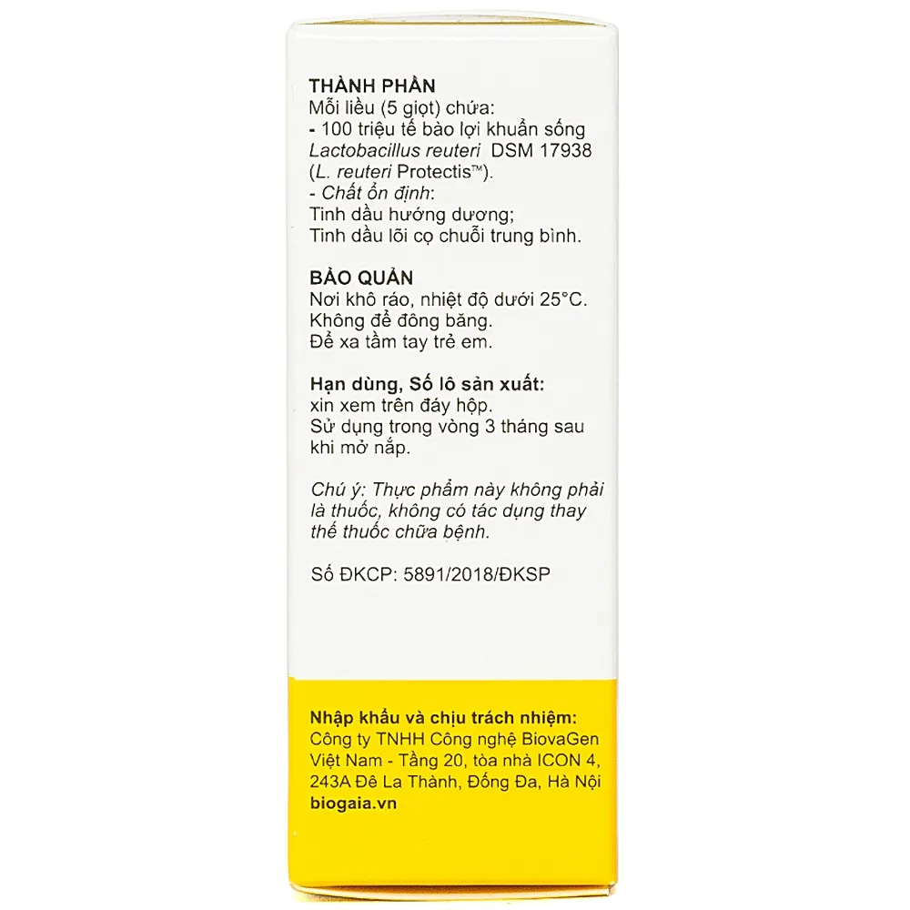 BỔ SUNG LỢI KHUẨN CHO ĐƯỜNG TIÊU HÓA BIOGAIA PROTECTIC BABY DROPS 5ML 7