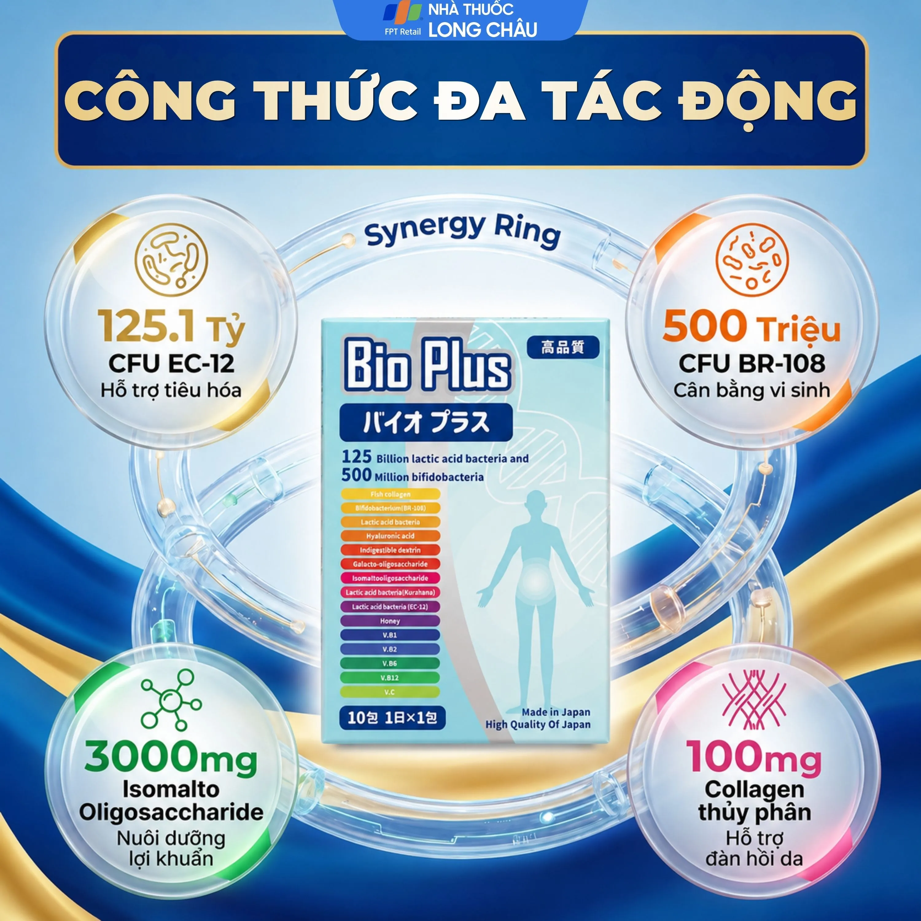 BỔ SUNG LỢI KHUẨN CHO HỆ TIÊU HÓA, GIẢM RỐI LOẠN TIÊU HÓA BIO PLUS KENKO 10 GÓI X 15G 3