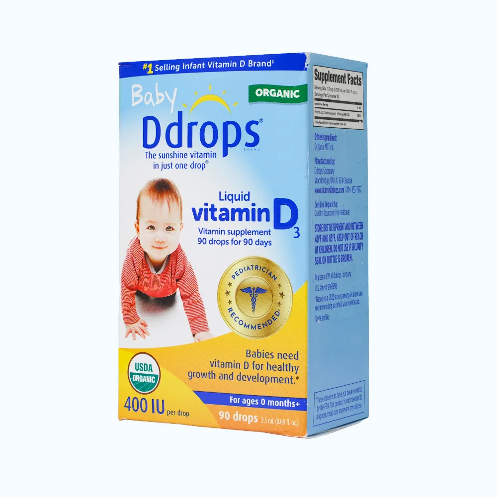Bổ sung Vitamin D3 Ddrop Baby hỗ trợ hấp thu calci cho trẻ sơ sinh (Chai 2.5ml) 5
