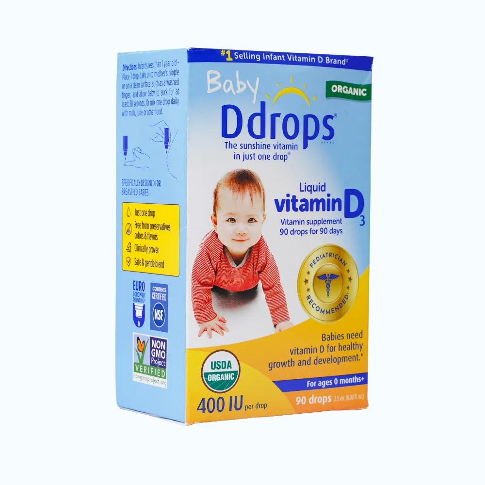 Bổ sung Vitamin D3 Ddrop Baby hỗ trợ hấp thu calci cho trẻ sơ sinh (Chai 2.5ml) 6