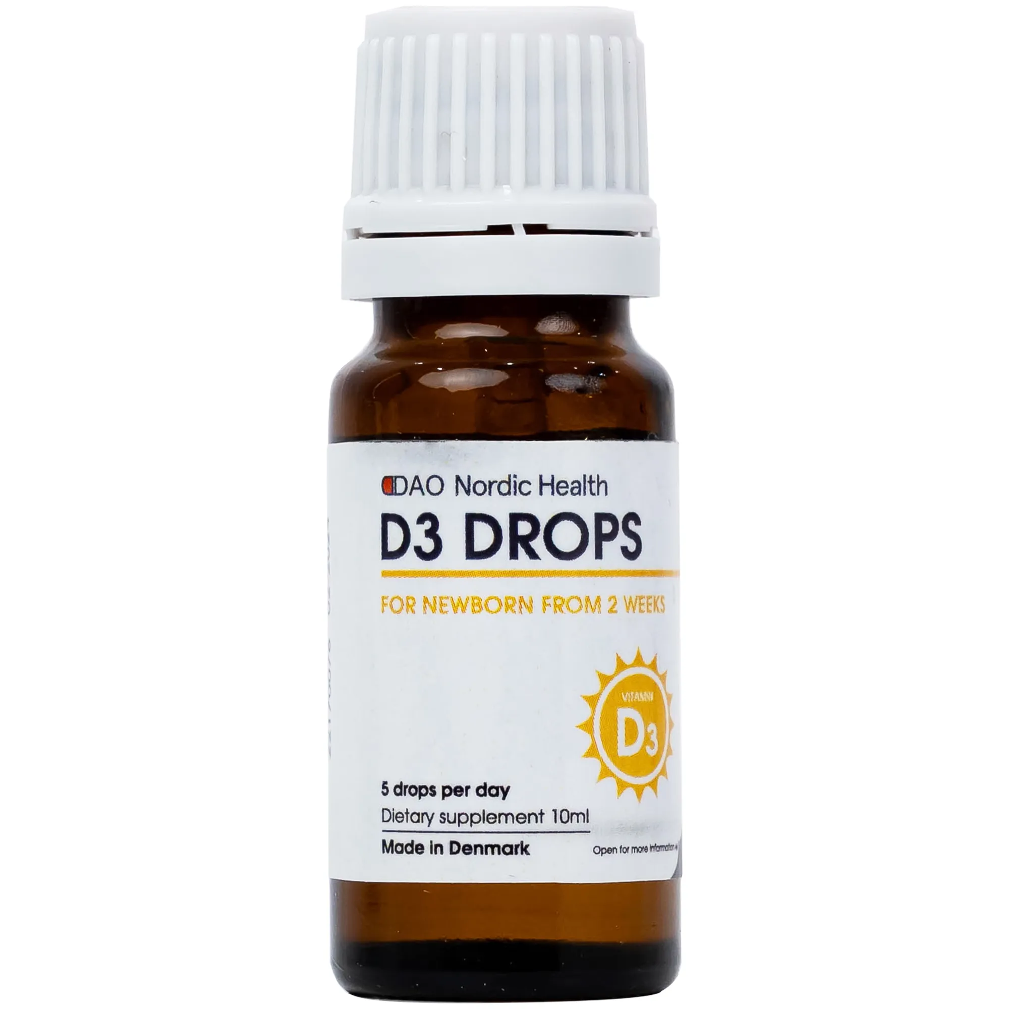 BỔ SUNG VITAMIN D3 HỖ TRỢ XƯƠNG, RĂNG D3 DROPS DAO NORDIC HEALTH 10ML 12
