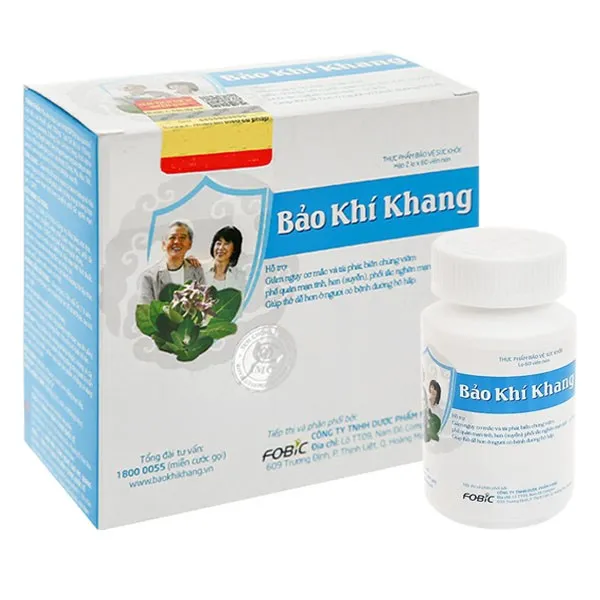 Bảo Khí Khang hỗ trợ các bệnh đường hô hấp hộp 2 lọ x 60 viên