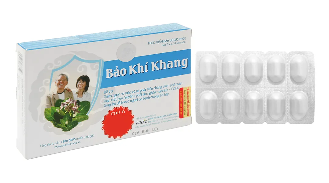 Bảo Khí Khang hỗ trợ các bệnh đường hô hấp hộp 2 lọ x 60 viên 10