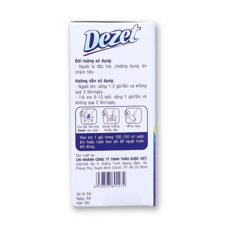 Bột Dezet hỗ trợ giảm đầy bụng, khó tiêu (Hộp 10 gói) 2