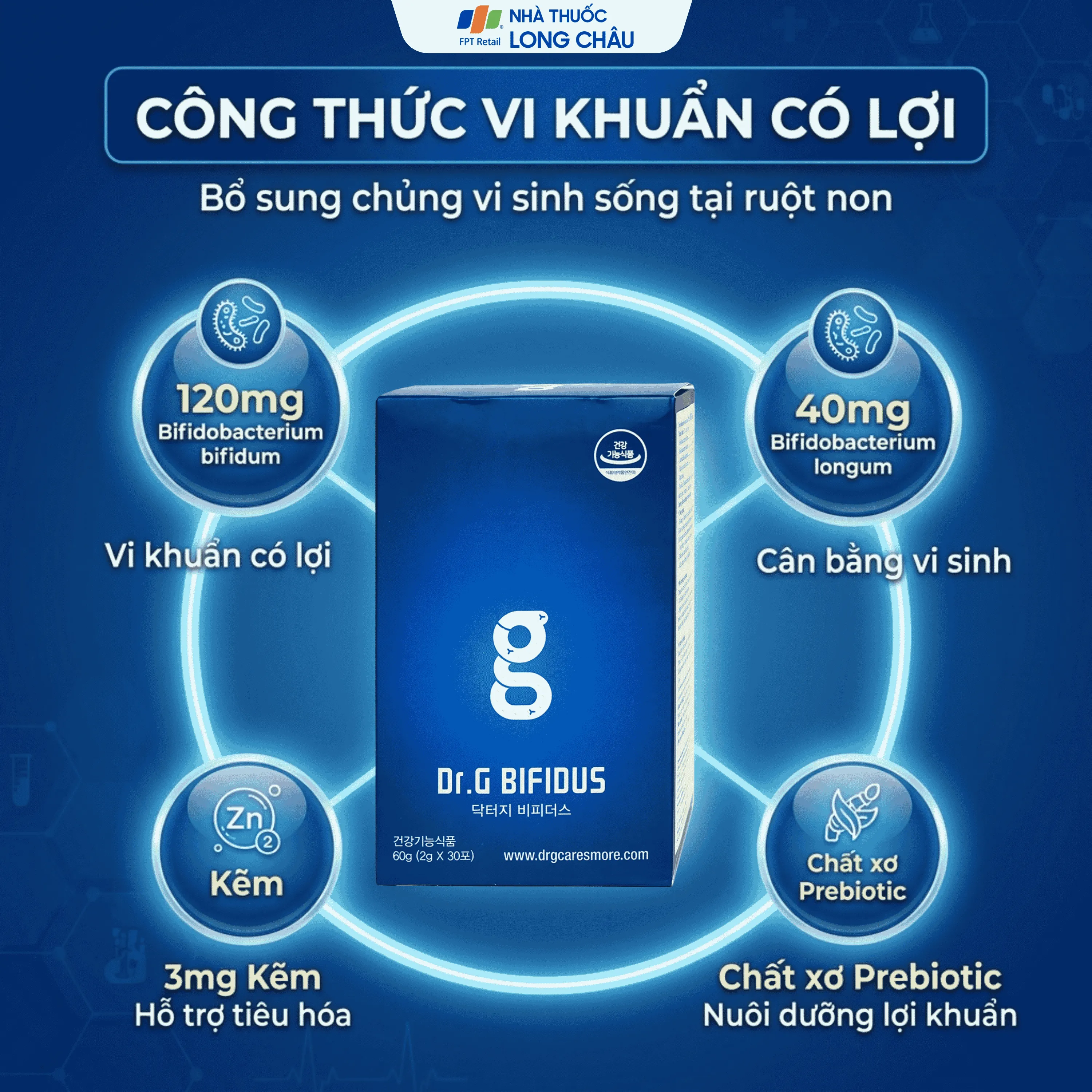 BỘT HỖ TRỢ CẢI THIỆN HỆ TIÊU HÓA DR.G BIFIDUS BIFIDO 30 GÓI X 2G 3