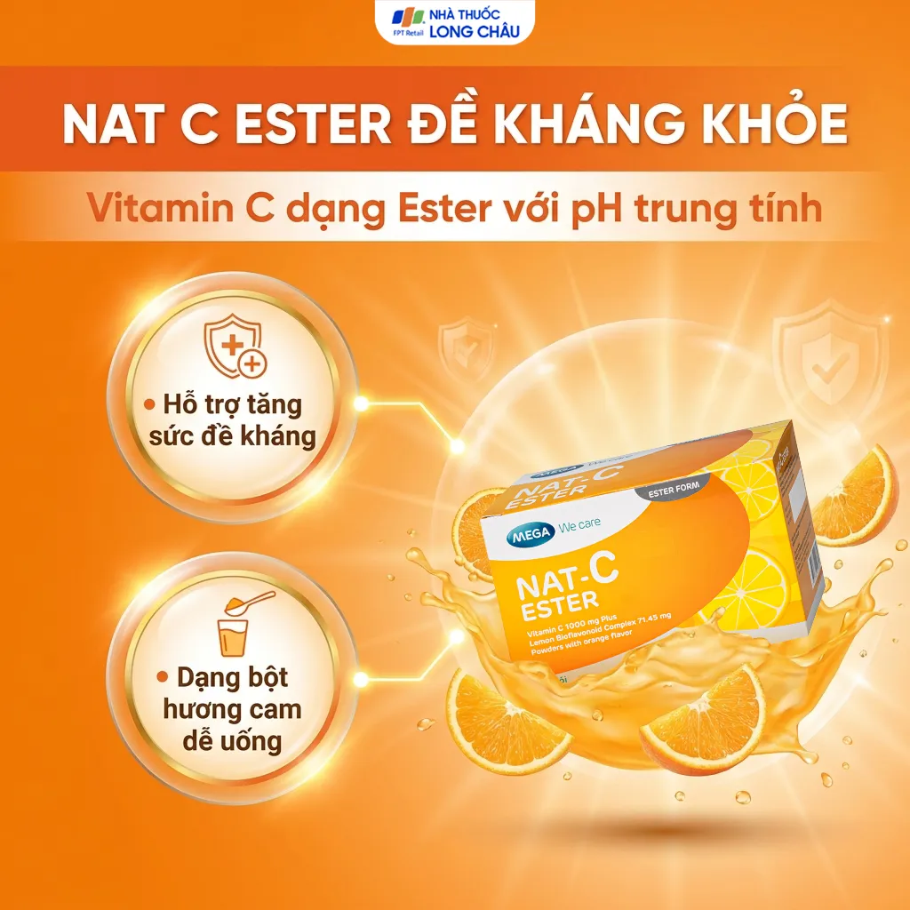 BỘT HỖ TRỢ TĂNG CƯỜNG SỨC ĐỀ KHÁNG NAT C ESTER MEGA 30 GÓI 2
