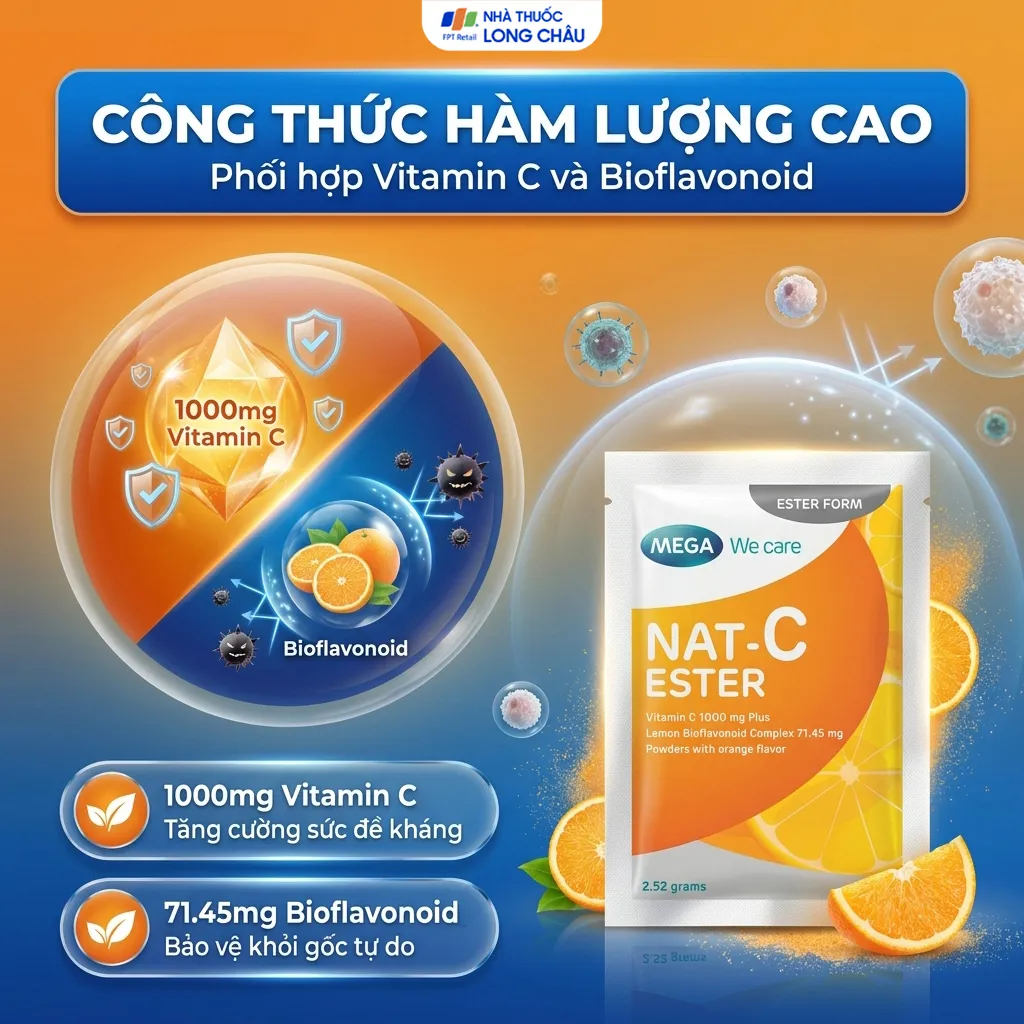 BỘT HỖ TRỢ TĂNG CƯỜNG SỨC ĐỀ KHÁNG NAT C ESTER MEGA 30 GÓI 3