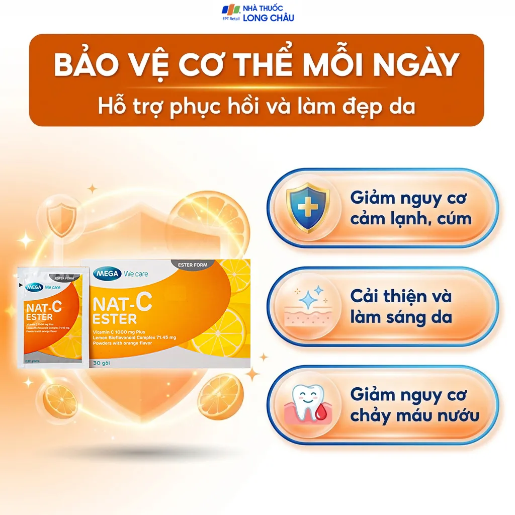 BỘT HỖ TRỢ TĂNG CƯỜNG SỨC ĐỀ KHÁNG NAT C ESTER MEGA 30 GÓI 4