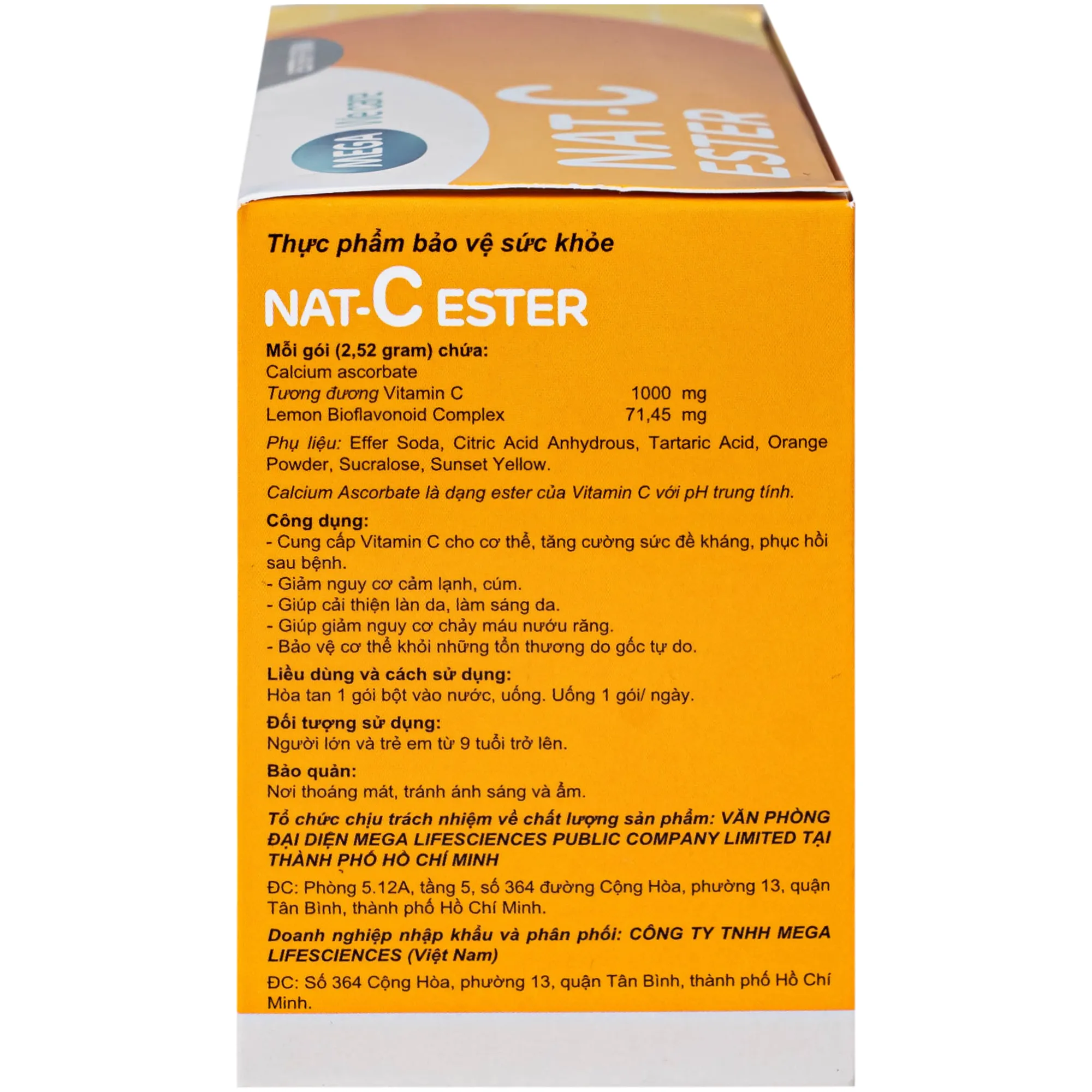 BỘT HỖ TRỢ TĂNG CƯỜNG SỨC ĐỀ KHÁNG NAT C ESTER MEGA 30 GÓI 8