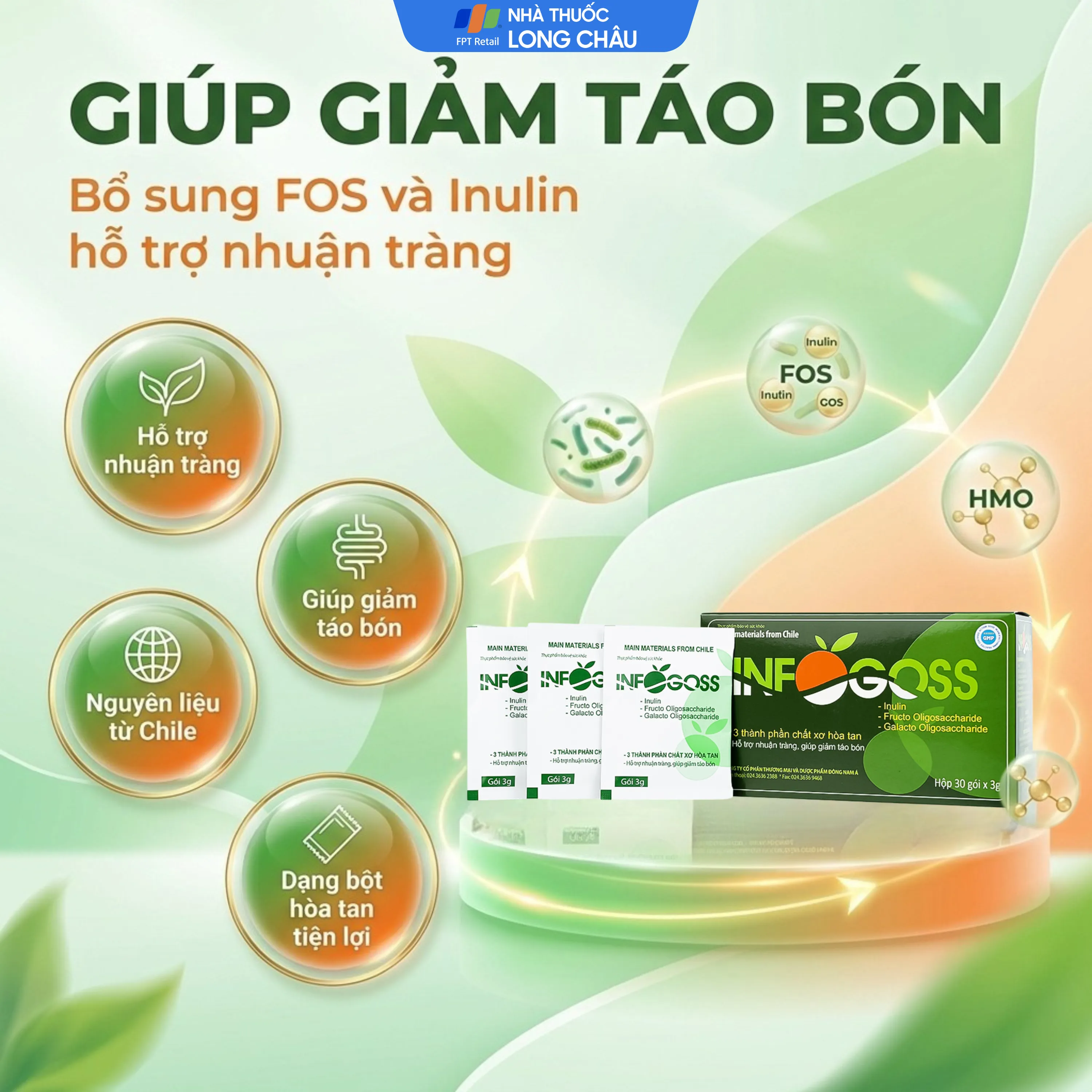 BỘT HÒA TAN GIÚP GIẢM TÁO BÓN INFOGOSS IAP 30 GÓI 2