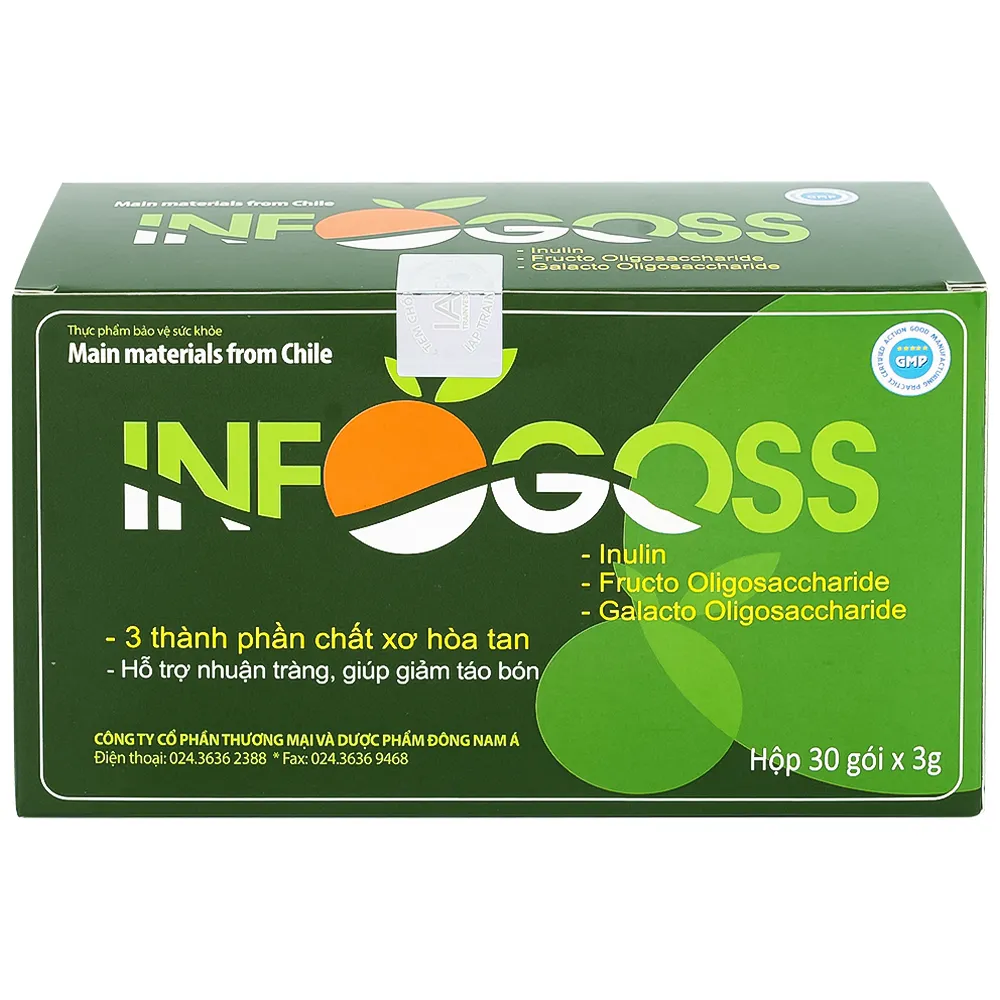 BỘT HÒA TAN GIÚP GIẢM TÁO BÓN INFOGOSS IAP 30 GÓI 8