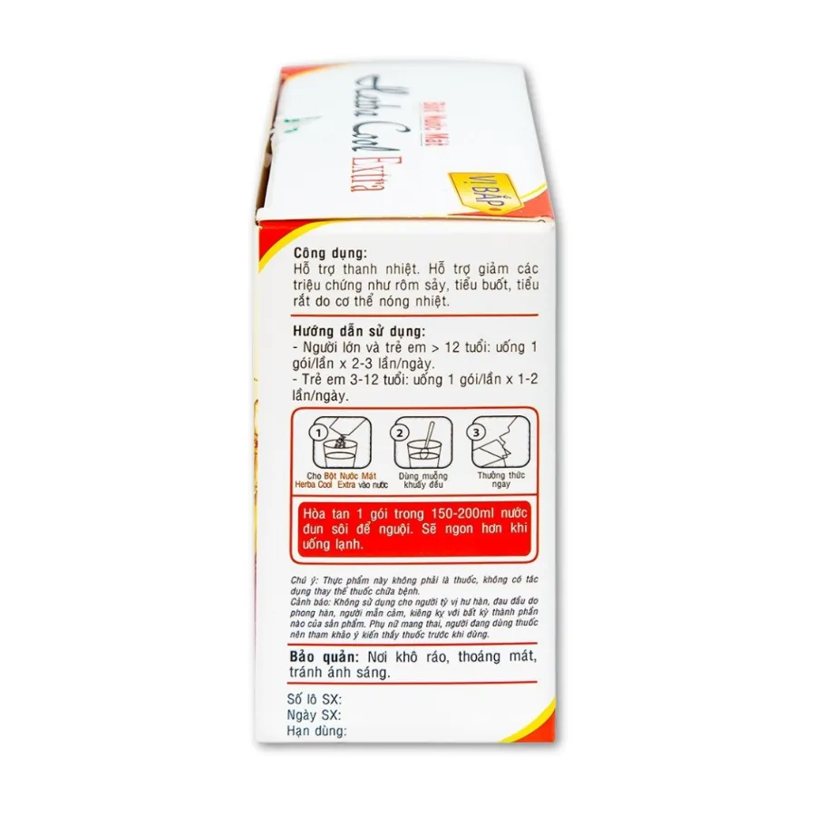 Bột nước mát Herbal Cool Extra thanh nhiệt, mát gan, lợi tiểu (10 gói) 3