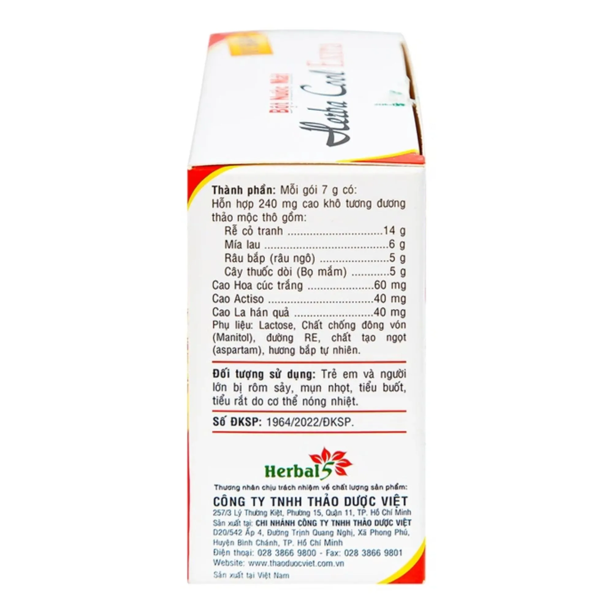 Bột nước mát Herbal Cool Extra: Thanh nhiệt, mát gan, giảm nóng trong người 4