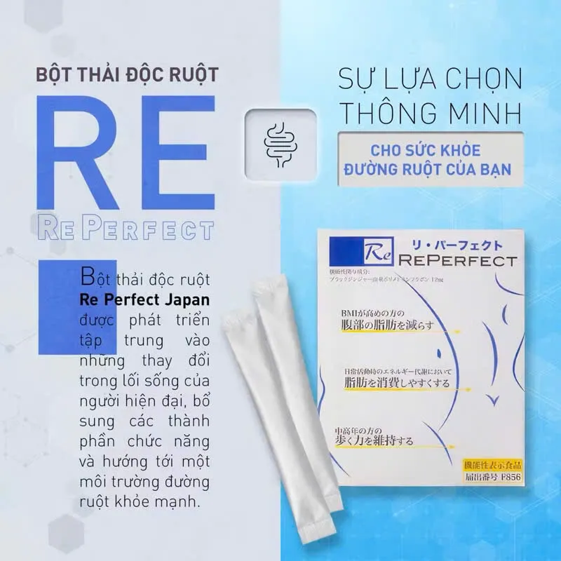 Bột Re Perfect Thải độc ruột Nhật Bản hộp 30 gói 30 ngày