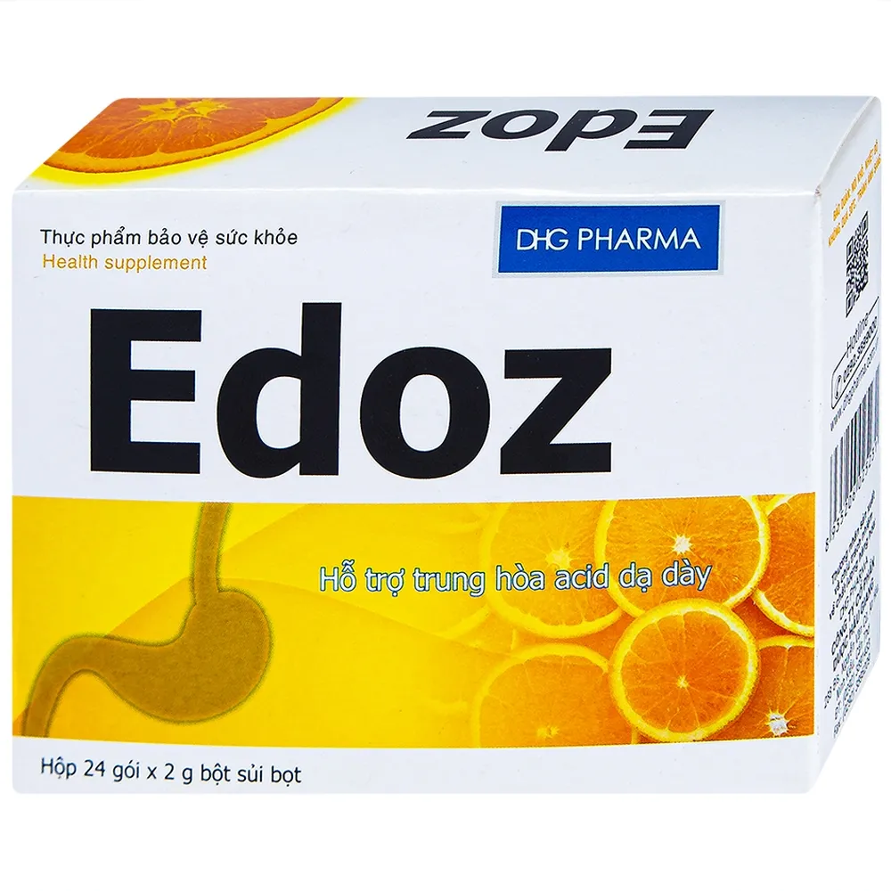 BỘT SỦI BỌT HỖ TRỢ TRUNG HÒA ACID DẠ DÀY EDOZ DHG 24 GÓI X 2G