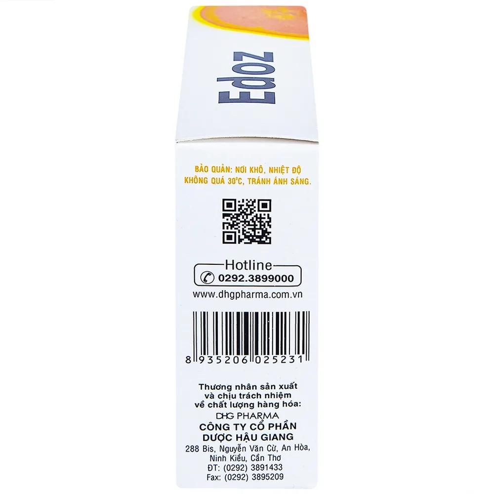 BỘT SỦI BỌT HỖ TRỢ TRUNG HÒA ACID DẠ DÀY EDOZ DHG 24 GÓI X 2G 7