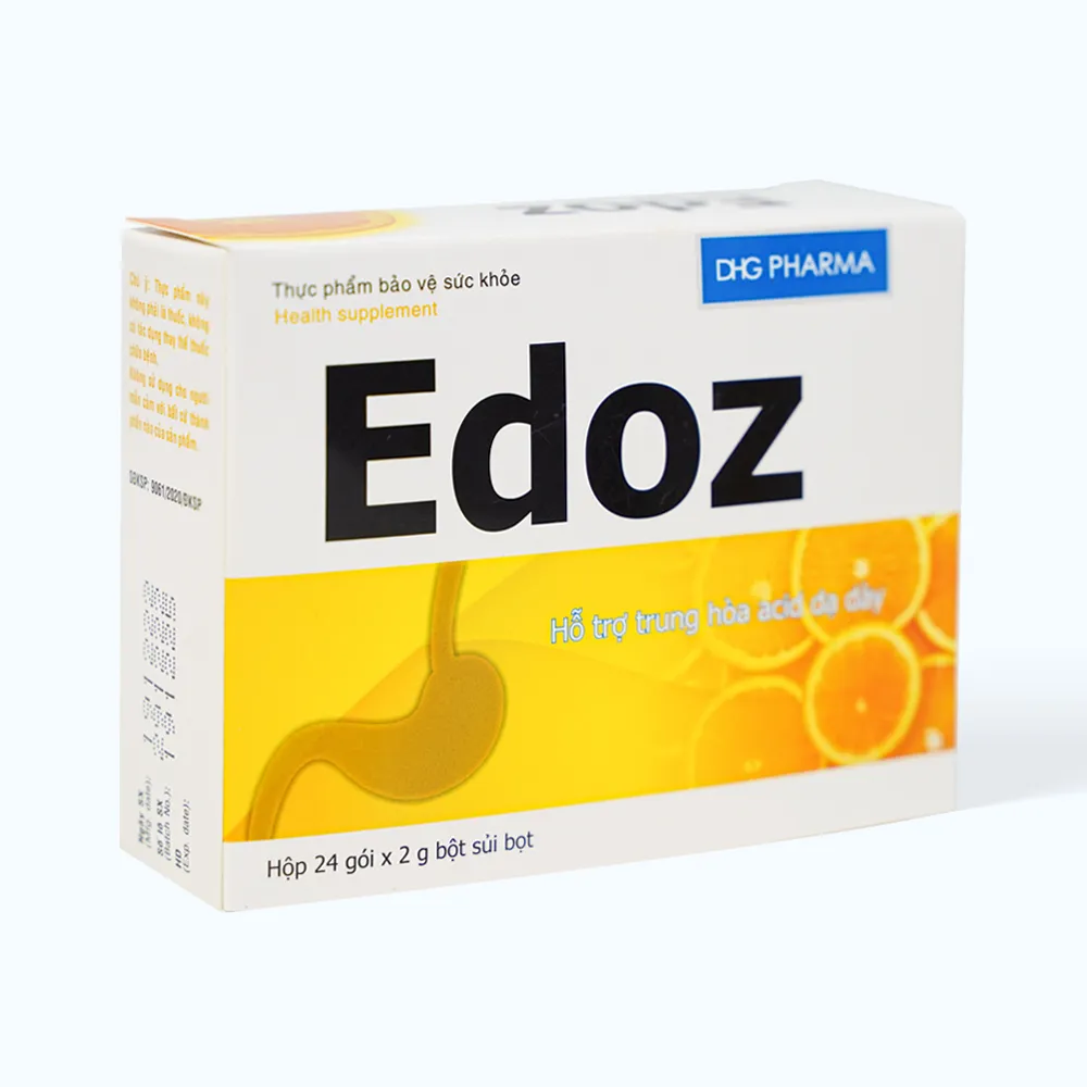 Bột sủi dạ dày Edoz (Hộp 24 gói x 2g) giúp hỗ trợ trung hòa acid dạ dày 2