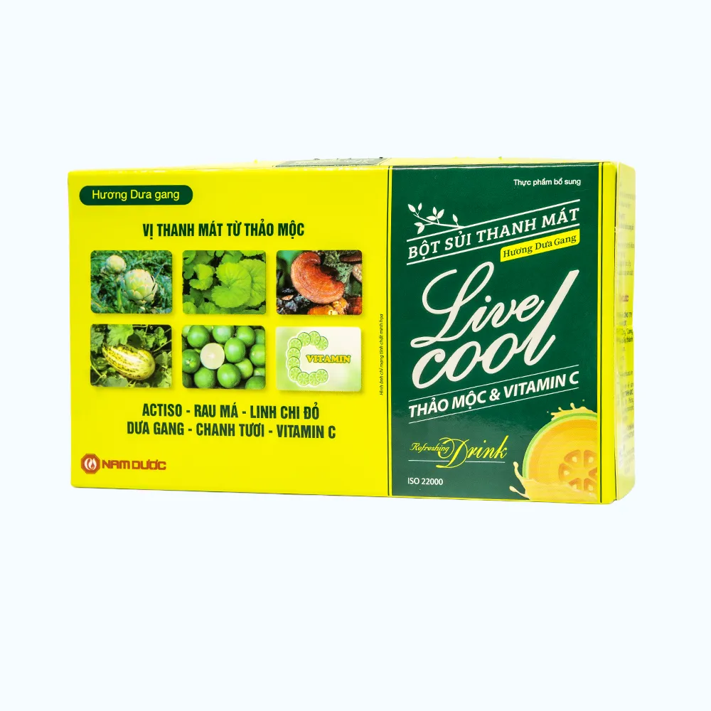 BỘT SỦI THANH MÁT LIVECOOL HƯƠNG DƯA GANG giúp giải khát (10 gói x 7g) 4