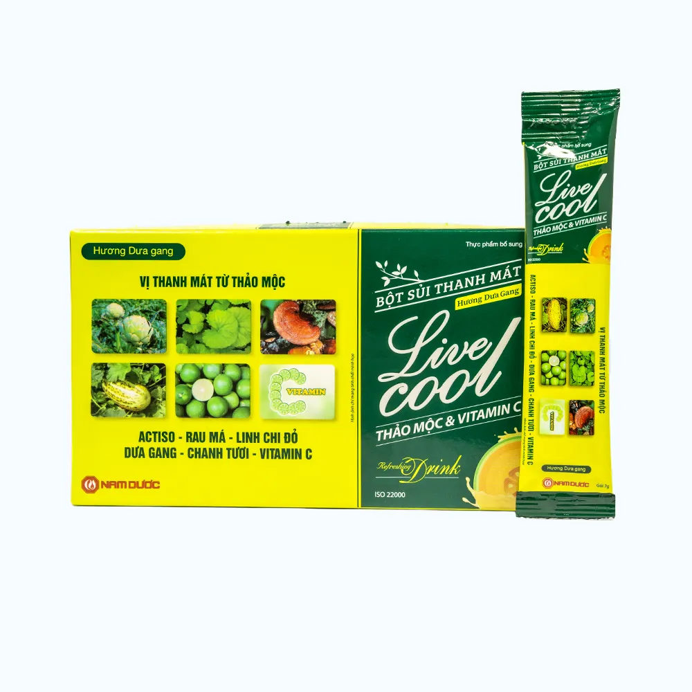 BỘT SỦI THANH MÁT LIVECOOL HƯƠNG DƯA GANG giúp giải khát (10 gói x 7g) 5