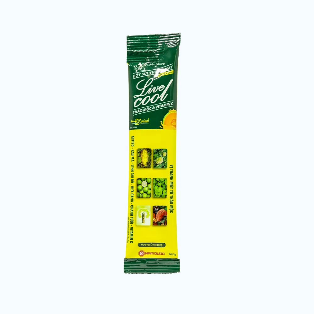 BỘT SỦI THANH MÁT LIVECOOL HƯƠNG DƯA GANG giúp giải khát (10 gói x 7g) 6