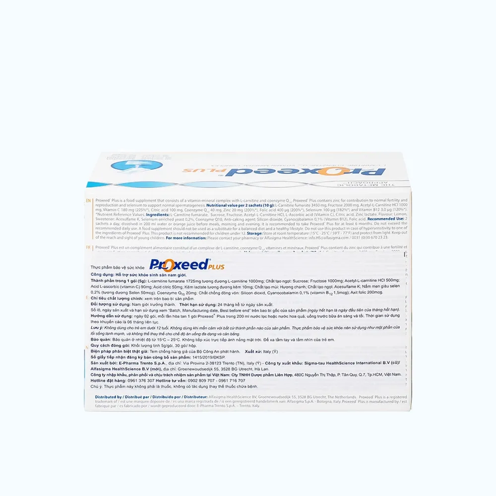 Bột uống SIGMA-TAU Proxeed Plus hỗ trợ sức khỏe sinh sản nam giới (Hộp 30 gói bột) 3