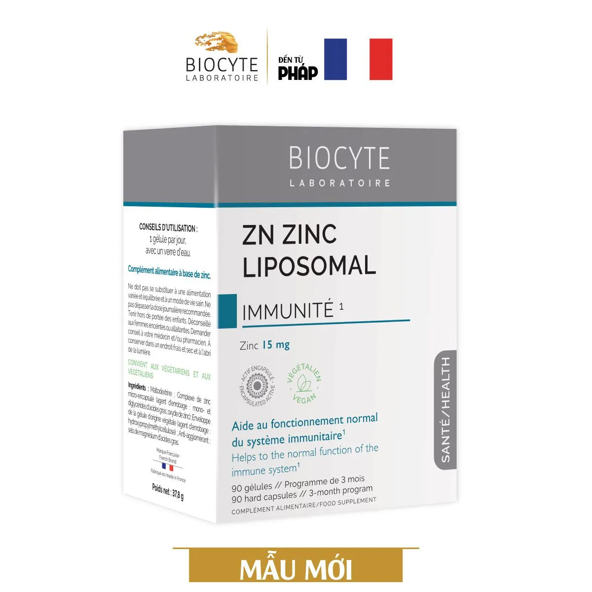 Biocyte Zn Zinc Liposomal – Viên Uống Bổ Sung Kẽm Liposomal 90 viên