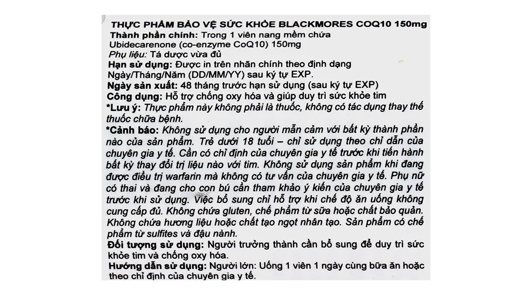 Blackmores CoQ10 150mg lọ 30 viên 7