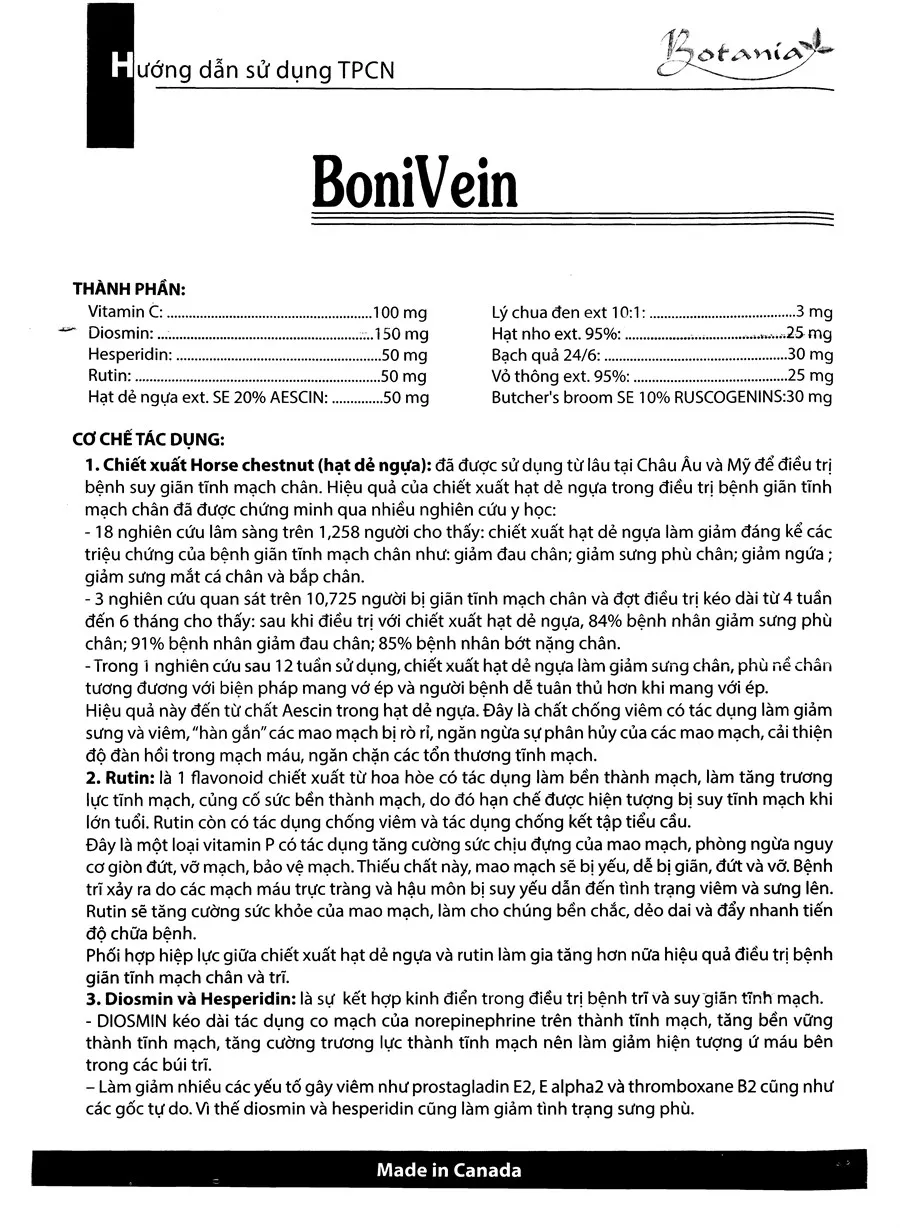 Boni Vein chai 30 viên 10