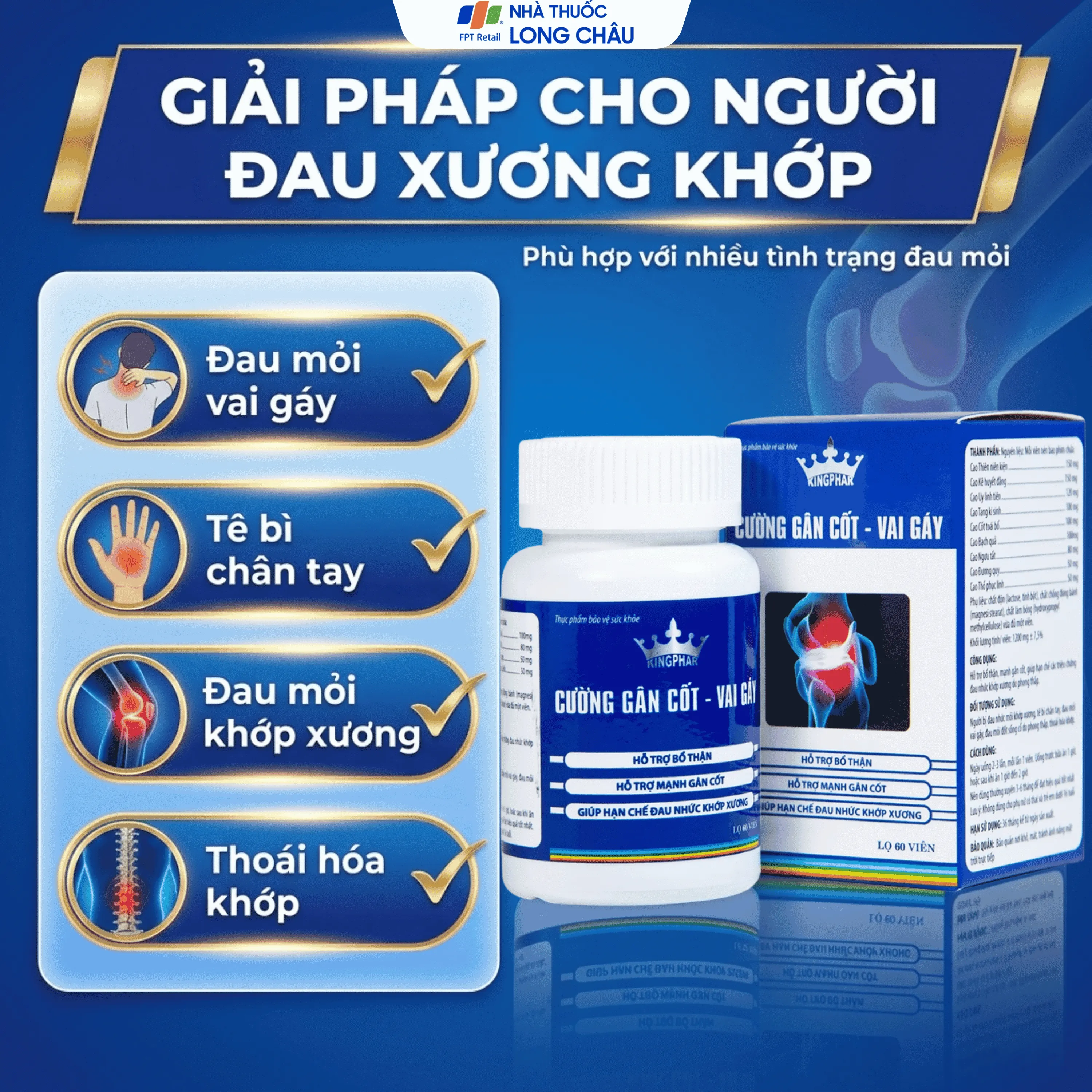CƯỜNG GÂN CỐT - VAI GÁY KINGPHAR 60V 4