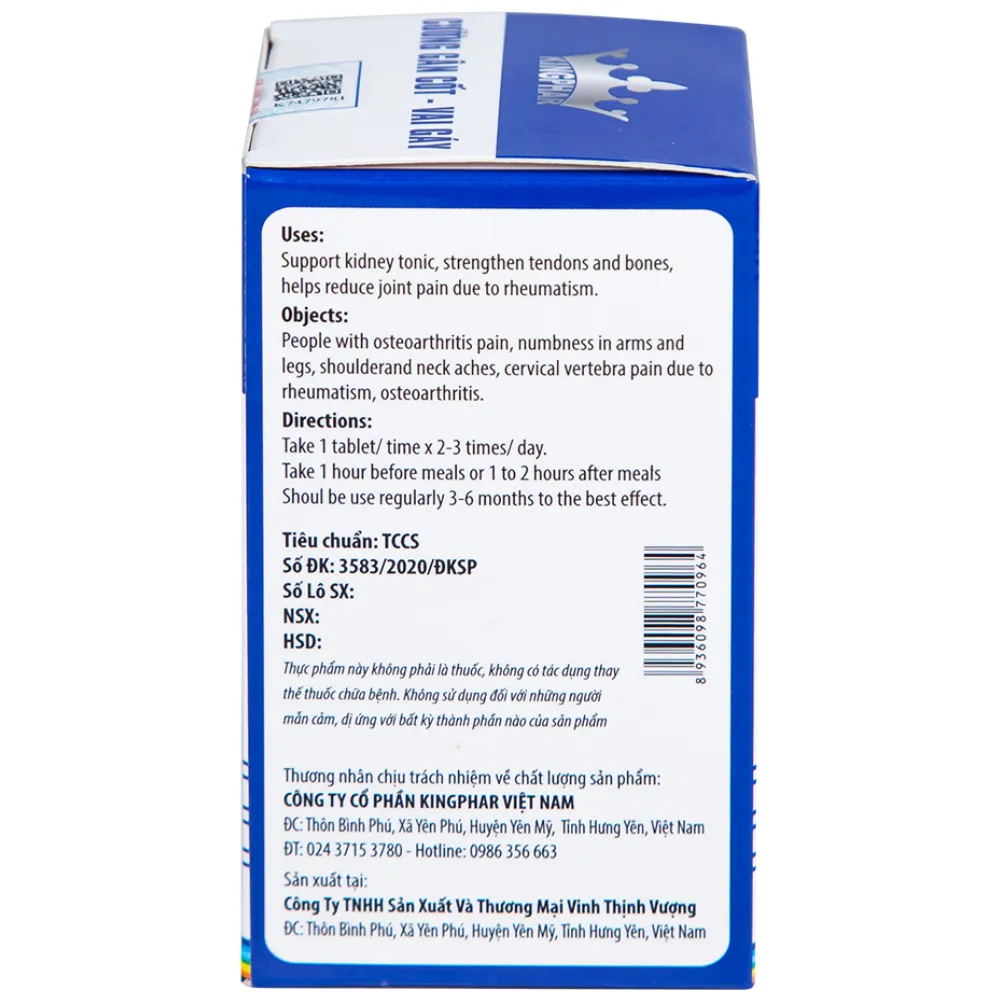 CƯỜNG GÂN CỐT - VAI GÁY KINGPHAR 60V 11