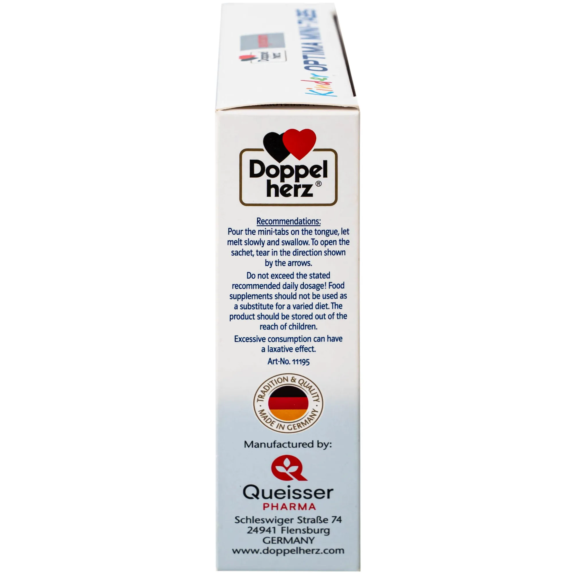 CỐM BỔ SUNG CÁC VITAMIN, GIÚP TĂNG SỨC ĐỀ KHÁNG CHO TRẺ DOPPELHERZ AKTIV KINDER OPTIMA MINI-TABS 20 GÓI 8