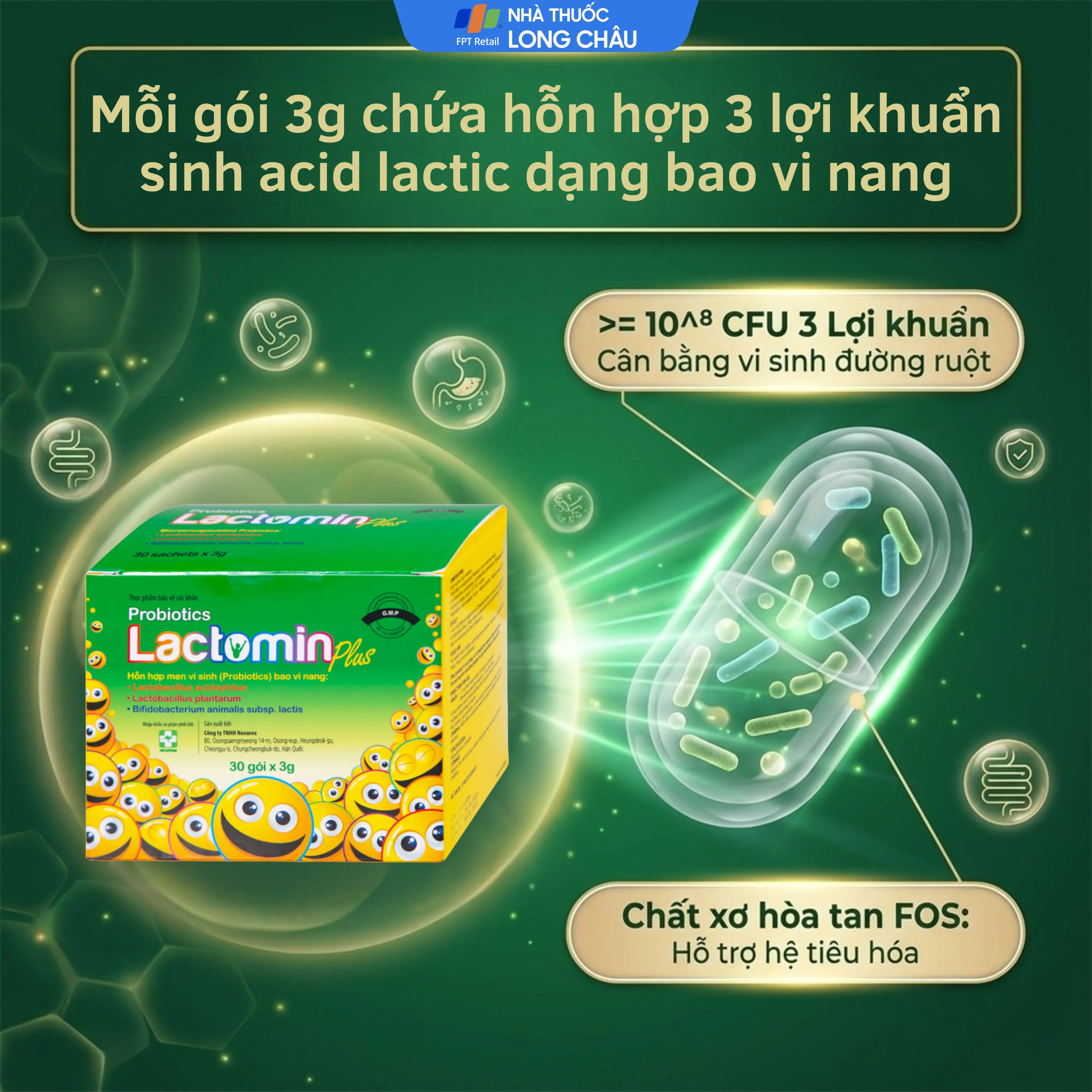 CỐM BỔ SUNG LỢI KHUẨN LACTOMIN PLUS NOVAREX 30 GÓI 3