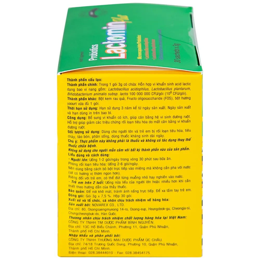 CỐM BỔ SUNG LỢI KHUẨN LACTOMIN PLUS NOVAREX 30 GÓI 11