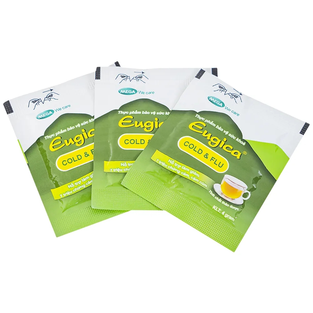 CỐM HỖ TRỢ LÀM GIẢM CÁC TRIỆU CHỨNG CẢM EUGICA COLD & FLU MEGA 10 GÓI 6